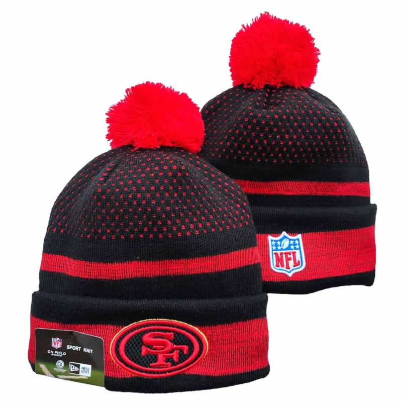 49ers Team Logo Black and Red Pom Cuffed Knit Hat YD,We sell and wholesale 49ers Team Logo Black and Red Pom Cuffed Knit Hat YD on line form chian!